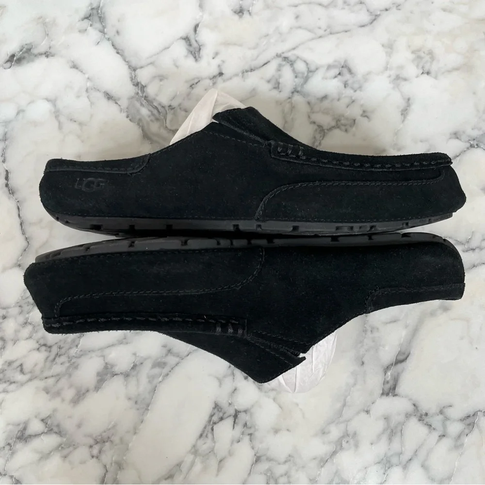 UGG ALAMAR BLACK SLIPPERS MEN'S SHERPA LINED SIZE 8